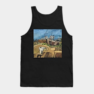 Fishing Boats Dungeness Beach Kent Tank Top